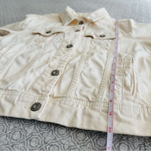 WE THE FREE Free People Rumors Denim Jacket Ecru Cream Size M - Picture 12 of 13